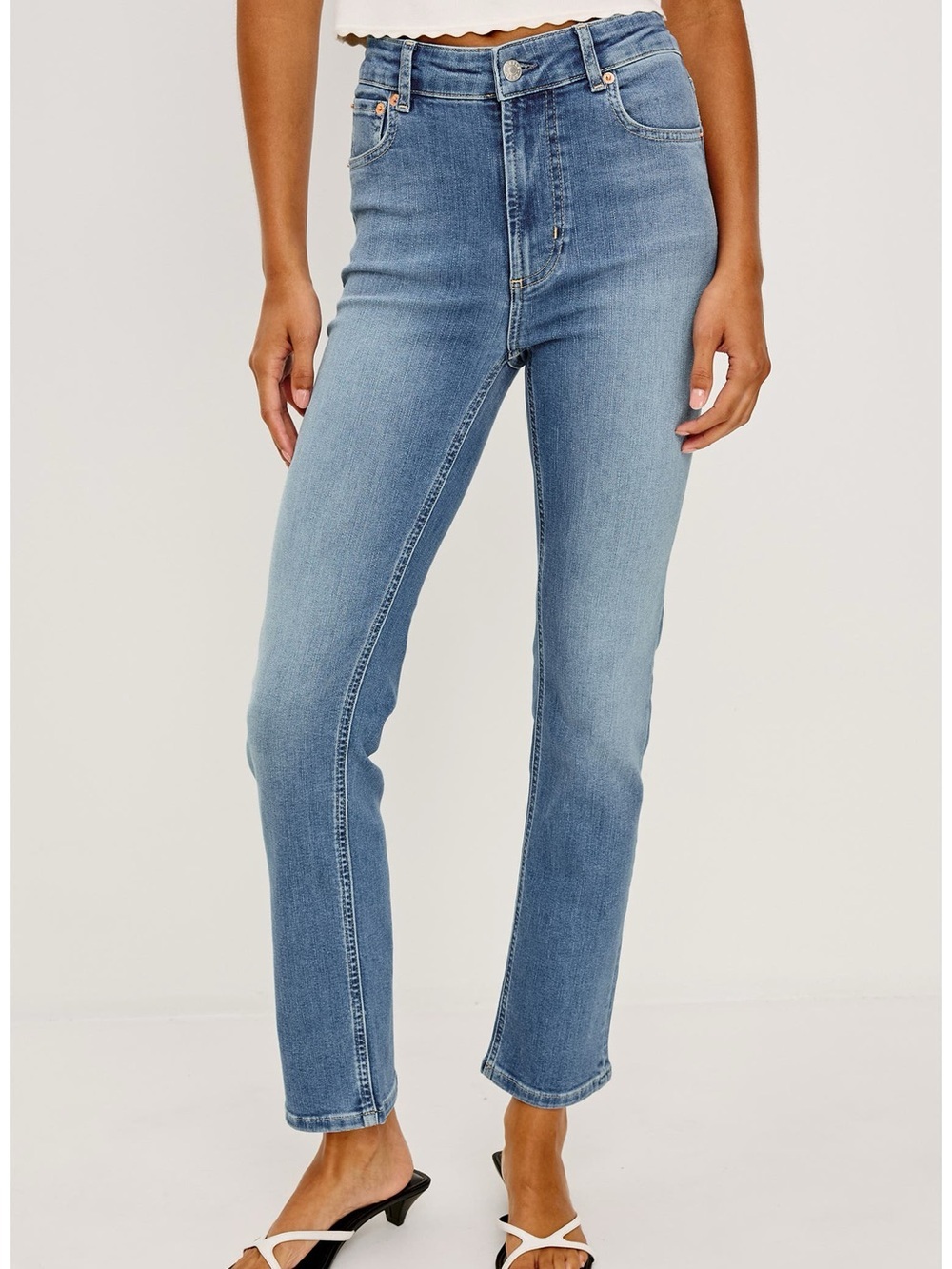 Rails Straight-Leg Jeans in Light Blue Wash High rise straight Size 24 100%Cott